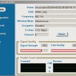 The dwl-122 connection utility that shows the signal strength with the dish attached