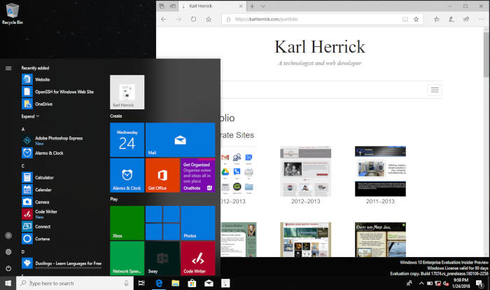 Offline HTML powered by a service worker on Microsoft Edge / Windows 10 Insider Preview